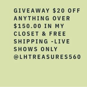 Giveaway for live shows only